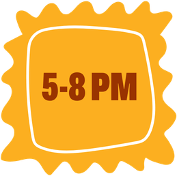 Time card: 5:00 PM to 8:00 PM